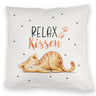 Relaxte Katze Kissen mit Spruch Relax Kissen