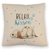 Relaxter Hund Kissen mit Spruch Relax Kissen