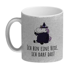 Einhorn-Hexe Kaffeebecher mit Spruch Ich bin eine Hexe ich darf das