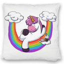 Schlafendes Einhorn Kissen mit Regenbogen