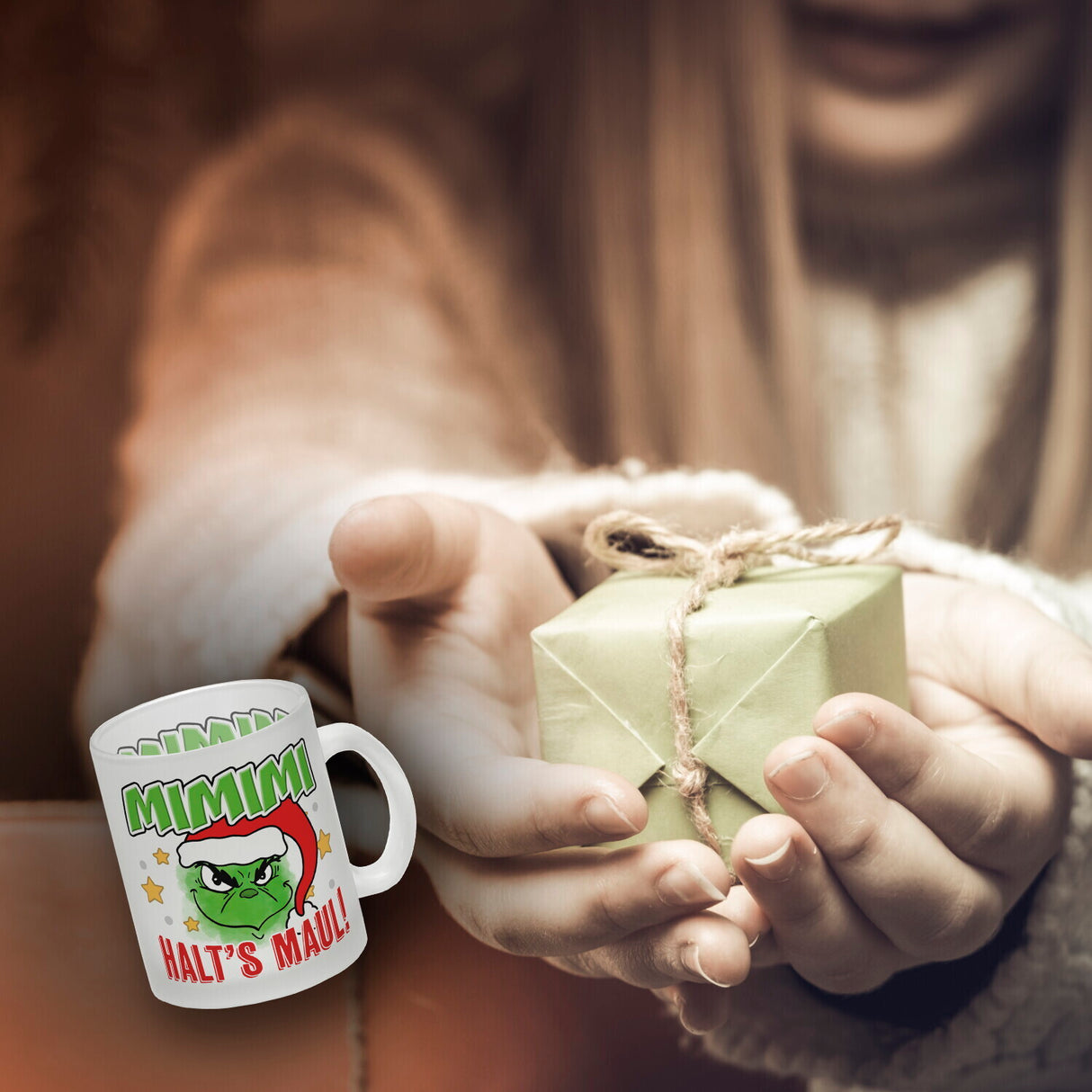 Mimimi Weihnachtsmuffel Kaffeebecher mit Spruch Halt's Maul