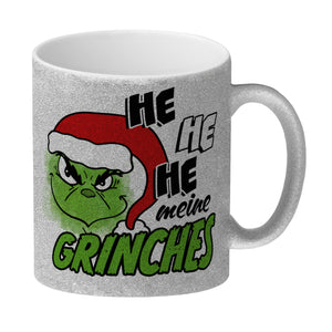 Weihnachtsmuffel Kaffeebecher mit Spruch He he he meine Grinches