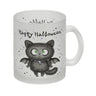 Happy Halloween Kaffeebecher mit schwarzer Fledermaus-Katze