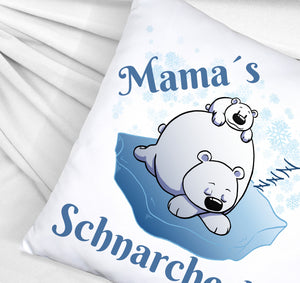 Mamas Schnarchecke Eisbär Kissen