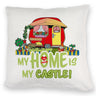 Wohnwagen Kissen mit Spruch My Home is my castle! I love camping