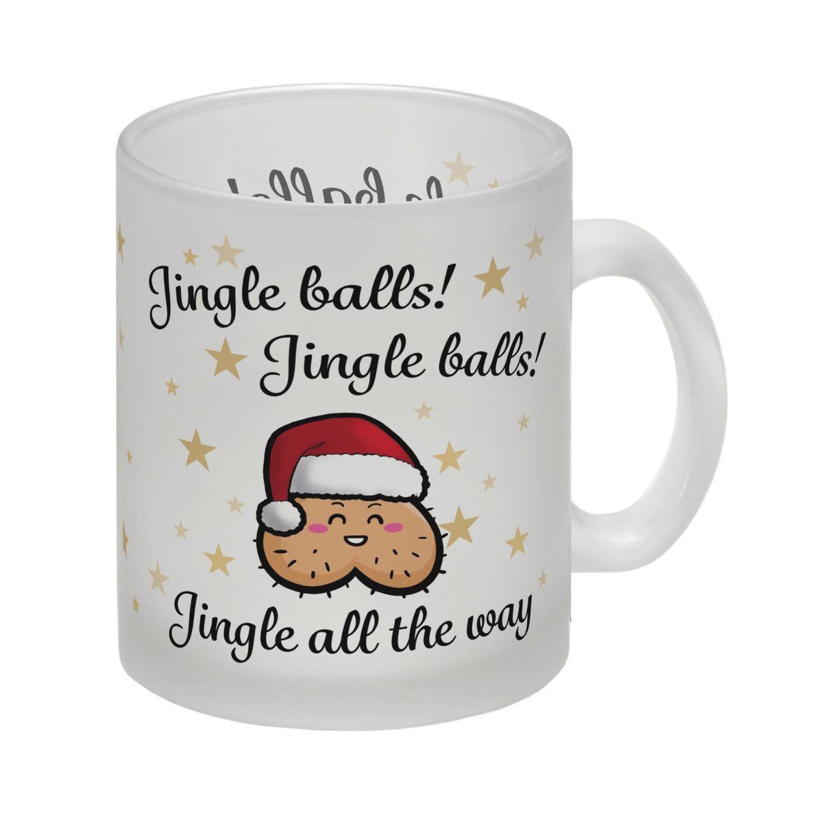 Weihnachts-Hoden Kaffeebecher mit Weihnachtssong Jingle balls