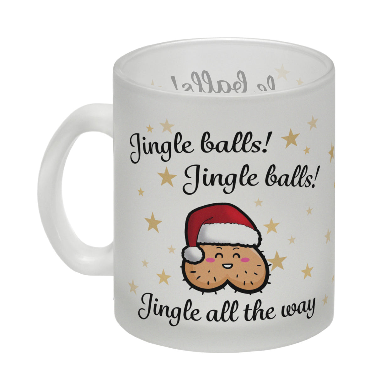 Weihnachts-Hoden Kaffeebecher mit Weihnachtssong Jingle balls
