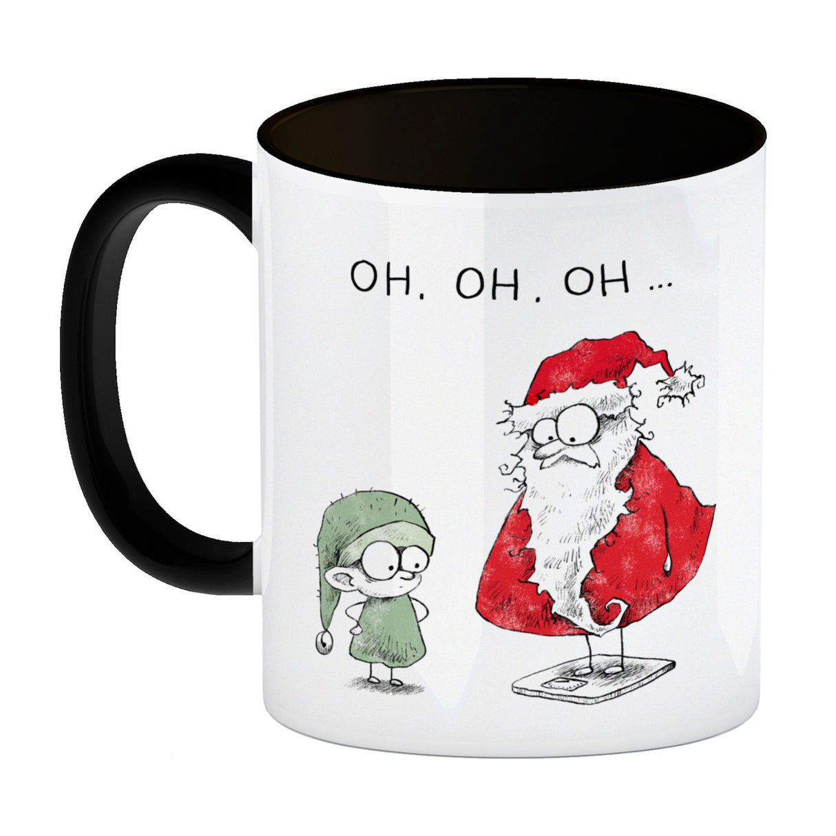 Weihnachtsmann am Naschen Kaffeebecher mit Spruch Erwischt