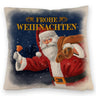 Traditioneller Weihnachtsmann Kissen mit Spruch Frohe Weihnachten