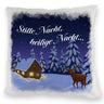 Winterlandschaft mit Hirsch Kissen mit Spruch Stille Nacht heilige Nacht