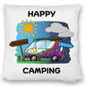 Hippie Wohnmobil Kissen mit Spruch Happy Camping