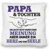 Papa & Tochter Kissen in lila mit Spruch Ein Herz und eine Seele