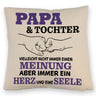 Papa & Tochter Kissen in lila mit Spruch Ein Herz und eine Seele