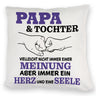 Papa & Tochter Kissen in lila mit Spruch Ein Herz und eine Seele