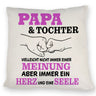 Papa & Tochter Kissen in lila mit Spruch Ein Herz und eine Seele