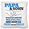 Papa & Sohn Kissen mit Spruch Ein Herz und eine Seele