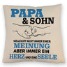 Papa & Sohn Kissen mit Spruch Ein Herz und eine Seele