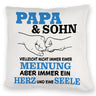 Papa & Sohn Kissen mit Spruch Ein Herz und eine Seele