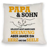 Papa & Sohn Kissen mit Spruch Ein Herz und eine Seele