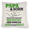 Papa & Sohn Kissen mit Spruch Ein Herz und eine Seele