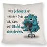 Freches Monster Kissen mit lustigem Spruch