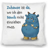 Freches Monster Kissen mit lustigem Spruch