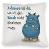 Freches Monster Kissen mit lustigem Spruch