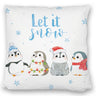 Pinguin Kissen mit Spruch Let it snow