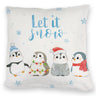 Pinguin Kissen mit Spruch Let it snow