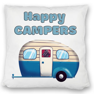 Wohnwagen Kissen mit Spruch Happy Campers