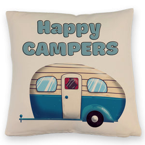 Wohnwagen Kissen mit Spruch Happy Campers