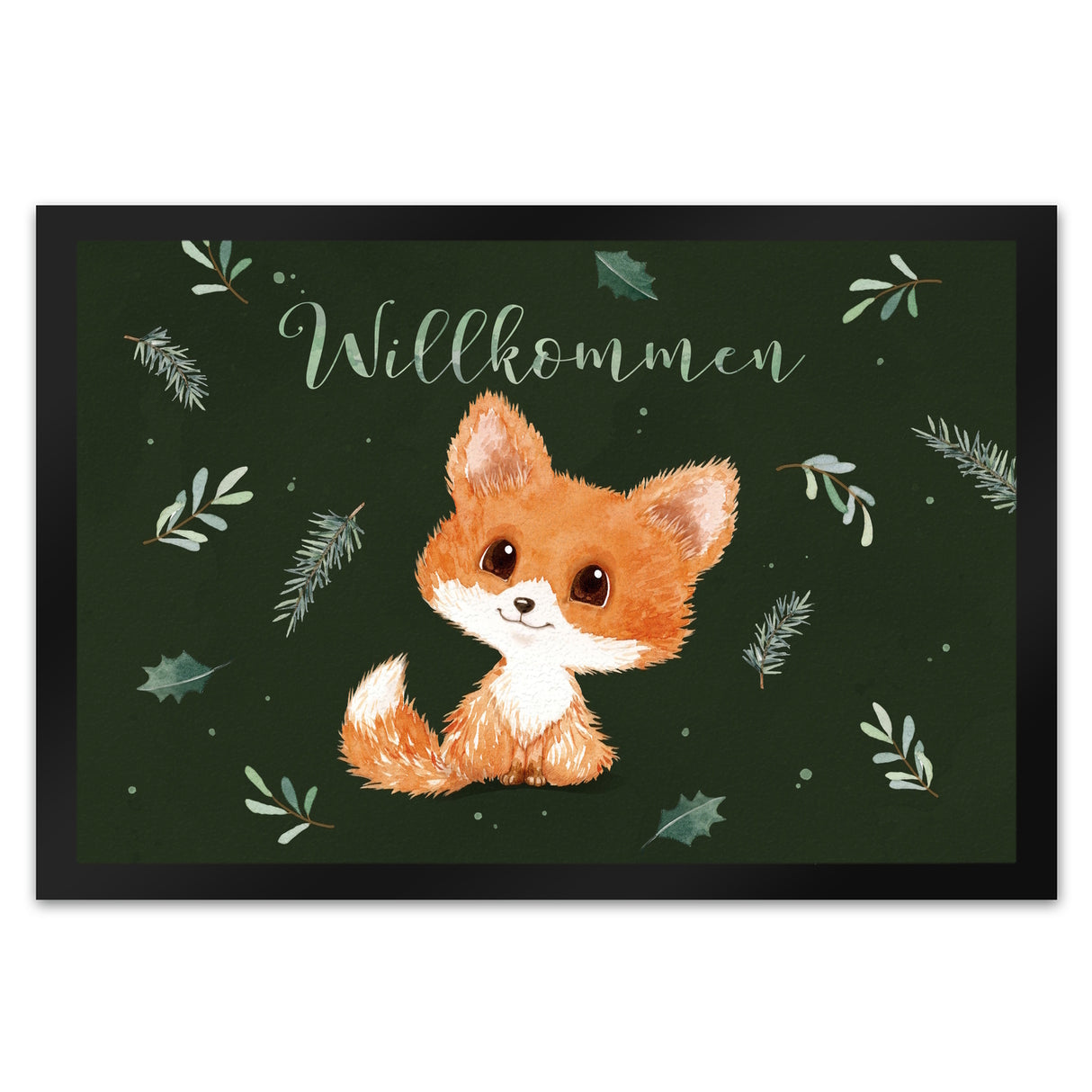 Baby Fuchs Fußmatte in 35x50 cm mit Spruch Willkommen