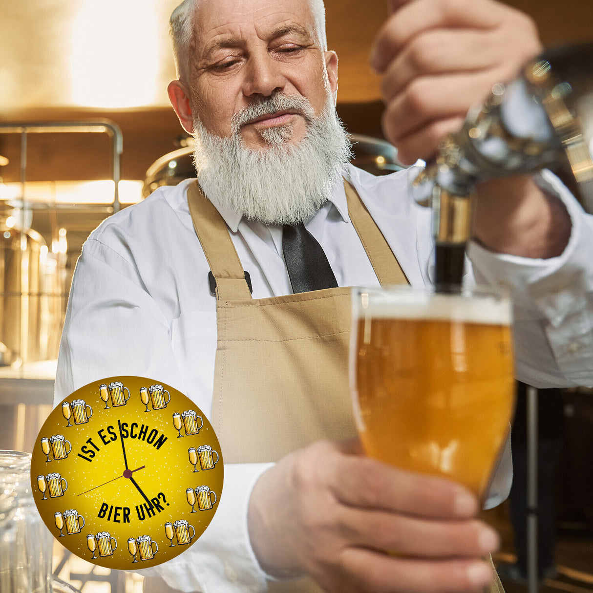 Ist es schon Bier Uhr? Wanduhr