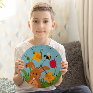 Frühling und Hasen Wanduhr zu Ostern