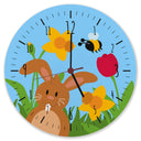 Frühling und Hasen Wanduhr zu Ostern