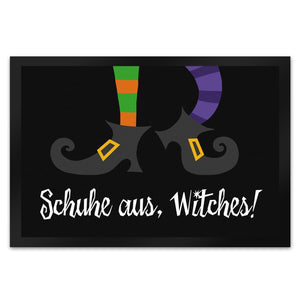 Hexen Halloween Fußmatte mit Spruch - Schuhe aus, Witches!