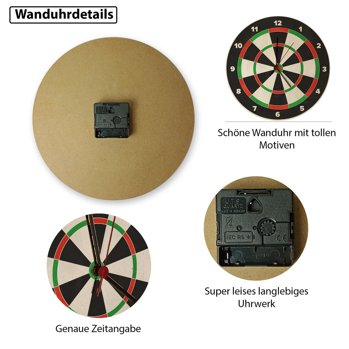 Dartscheibe Wanduhr