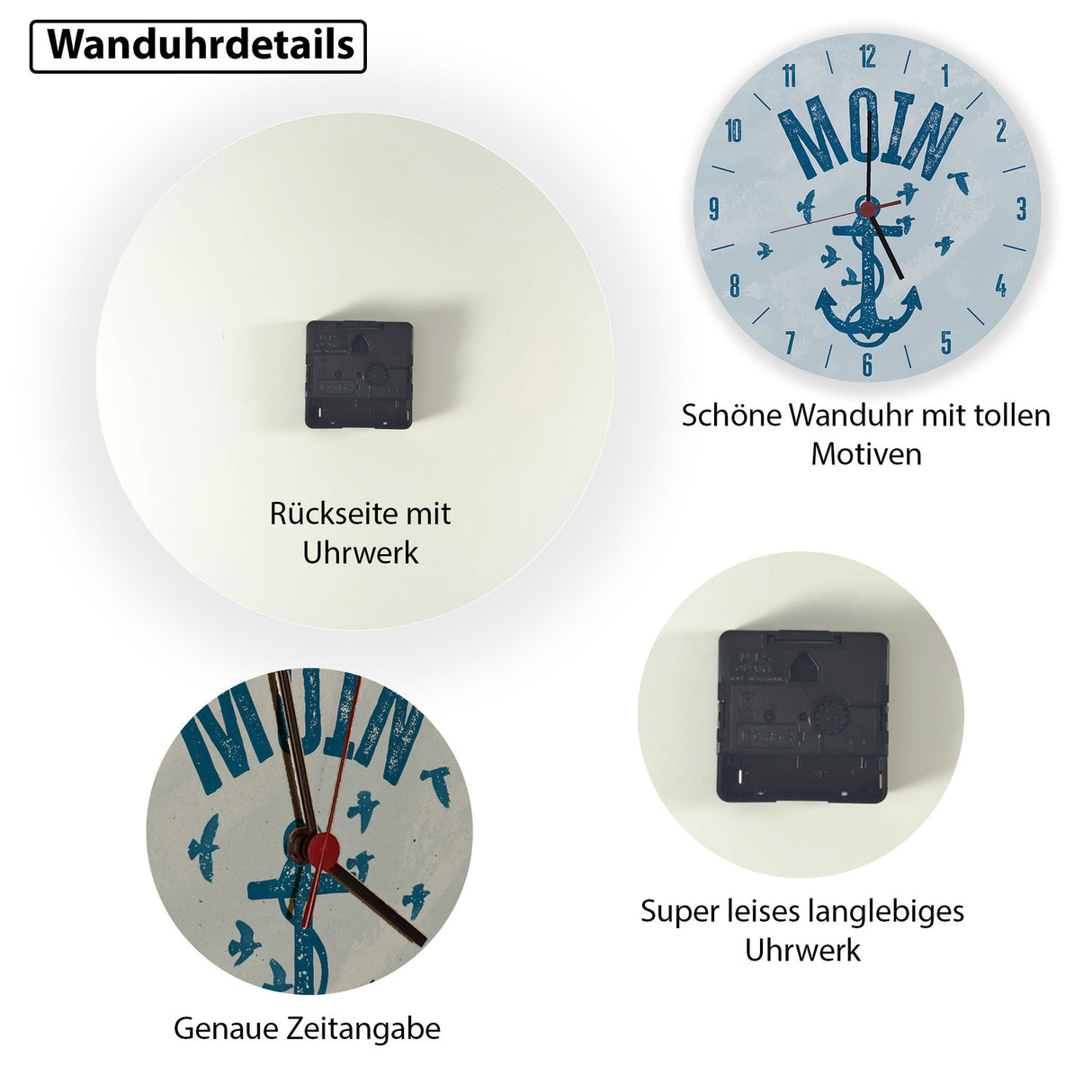 Moin Anker Wanduhr