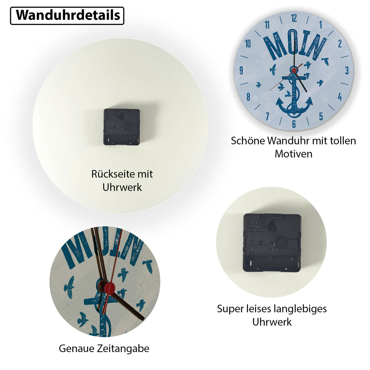 Moin Anker Wanduhr