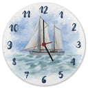 Segelschiff Wasserfarbenoptik Wanduhr