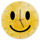 Grinsendes Emoticon gelbe Wanduhr