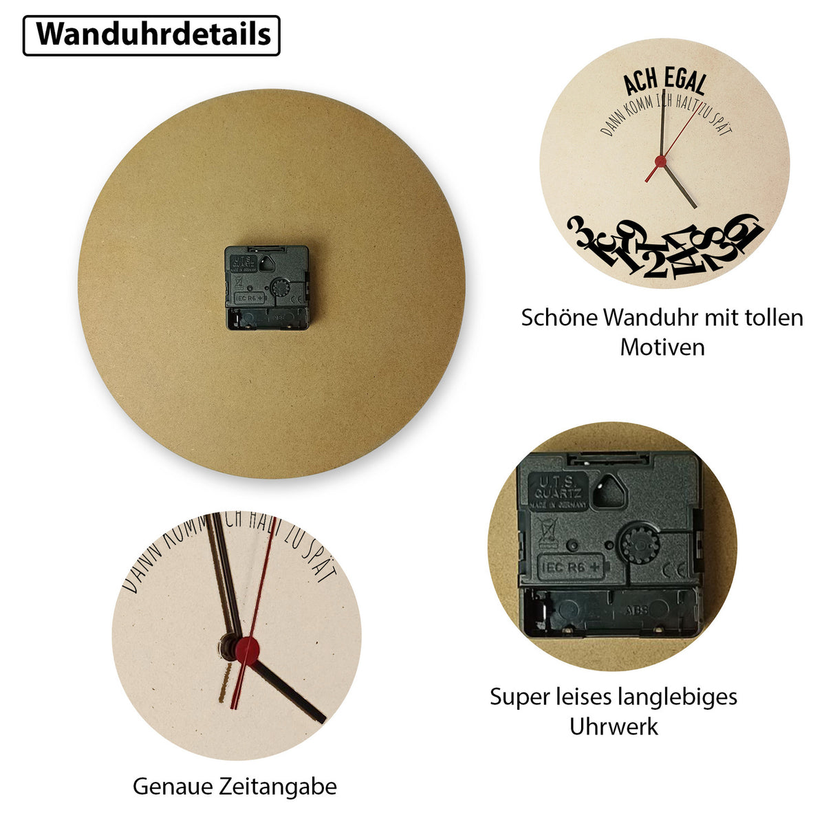 Ach egal dann komm ich halt zu spät Wanduhr