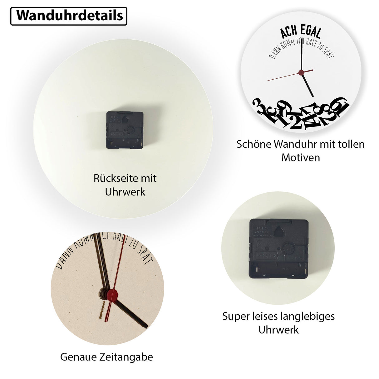 Ach egal dann komm ich halt zu spät Wanduhr