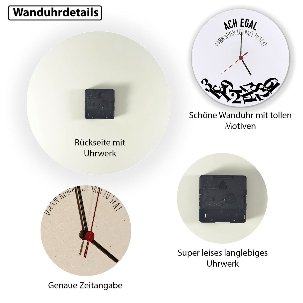 Ach egal dann komm ich halt zu spät Wanduhr