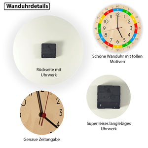 Lernuhr für Kinder Wanduhr