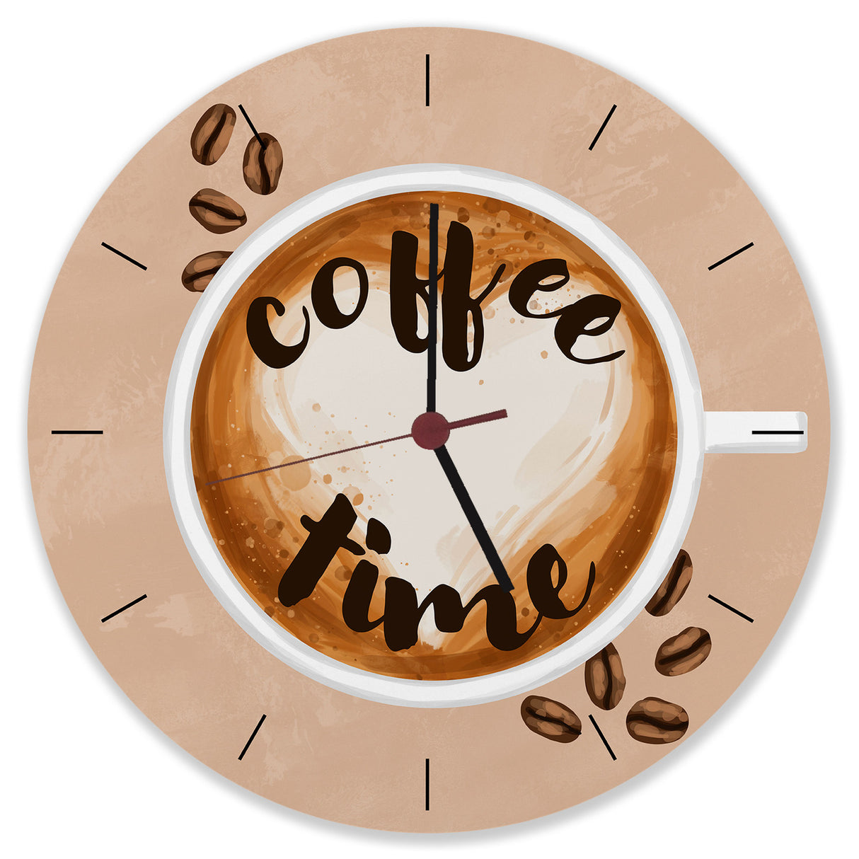 Coffee time Kaffee Wanduhr