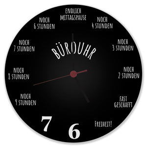 Bürouhr mit Feierabend Countdown Wanduhr