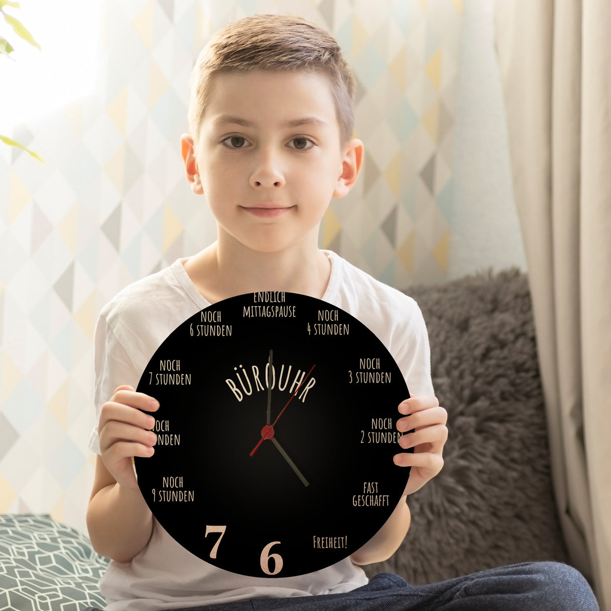 Bürouhr mit Feierabend Countdown Wanduhr