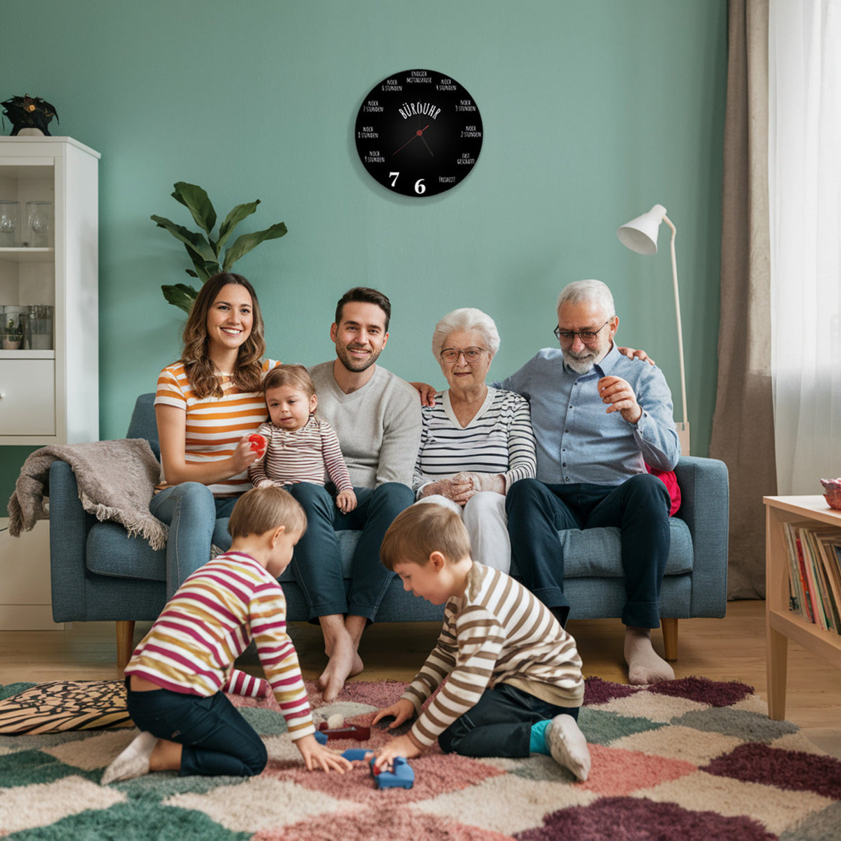 Bürouhr mit Feierabend Countdown Wanduhr