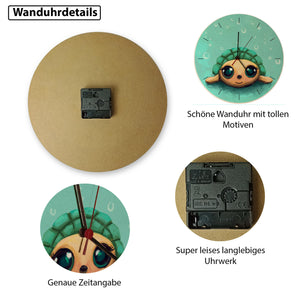 Schildkröte in Wasserfarbenoptik Wanduhr